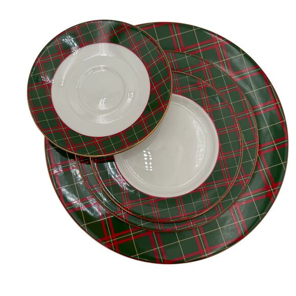 Vintage Salad Plates (4) Tartan Plaid by Royal Doulton Set of 4 - Picture 5 of 12